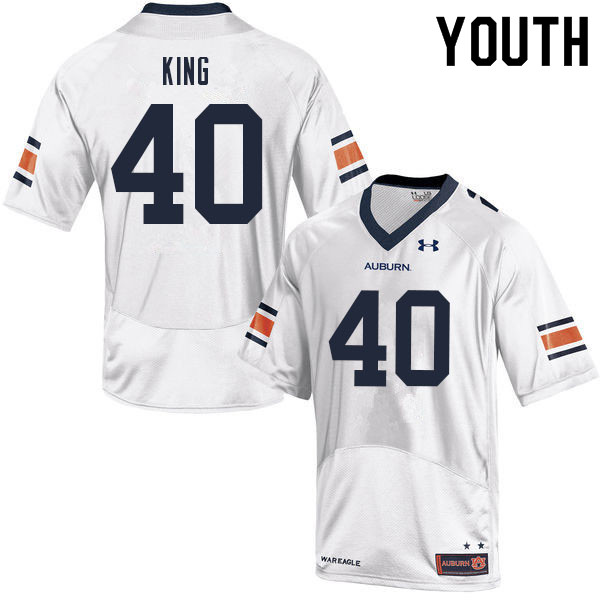 Youth #40 Landen King Auburn Tigers College Football Jerseys Sale-White